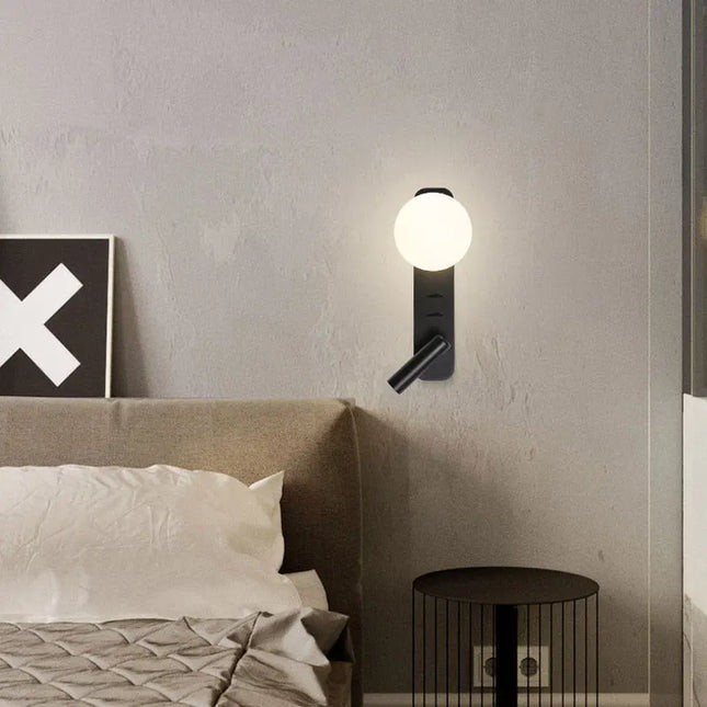 Modern Minimalist LED Wall Lamp - Creative Moon Design for Bedrooms