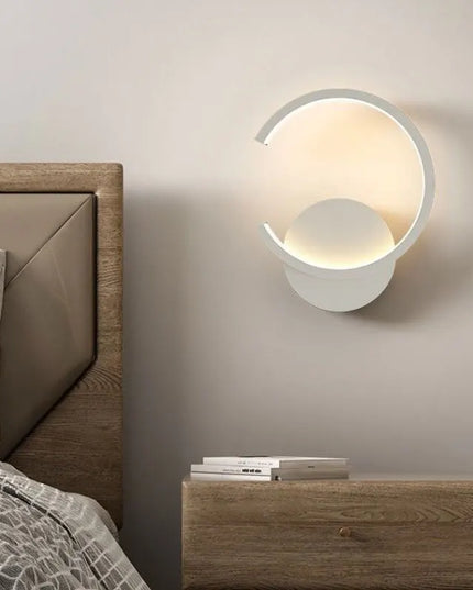 Modern LED Wall Light - Black & White Semicircle Design for Home