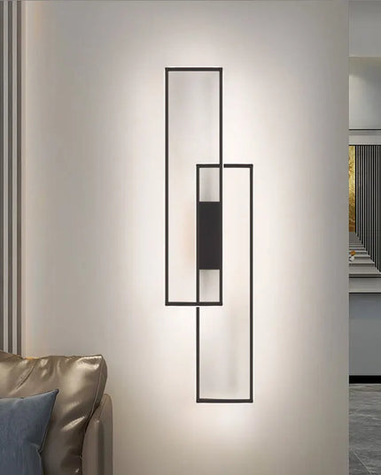 Modern LED Wall Lamp - Black or Gold, Dimmable for Living Room