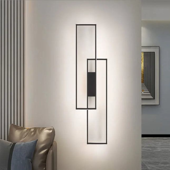Modern LED Wall Lamp - Black or Gold, Dimmable for Living Room