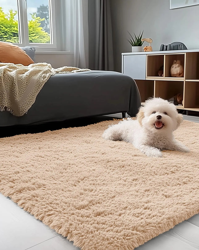Olanly Large Fluffy Shaggy Area Rug - Soft Plush Indoor Carpet