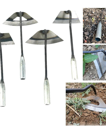Garden Weeding Artifact Steel Crescent Shaped Hoe Soil Loosening Outdoor Planting Rake Hoe Farming Tools Garden Hand Tools