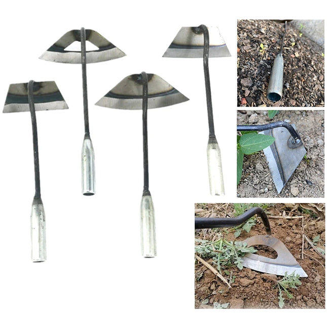 Garden Weeding Artifact Steel Crescent Shaped Hoe Soil Loosening Outdoor Planting Rake Hoe Farming Tools Garden Hand Tools