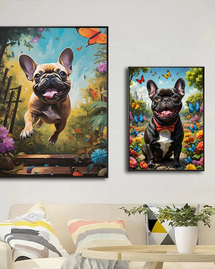 Abstract French Bulldog Canvas Wall Art - Perfect for Dog Lovers Decor