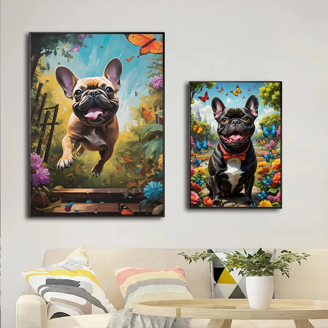 Abstract French Bulldog Canvas Wall Art - Perfect for Dog Lovers Decor