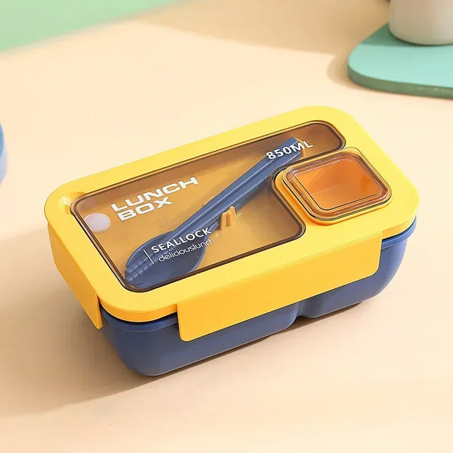 850ml/1100ml Lunch Box Microwave Portable Bento Boxes with Tableware for Kids