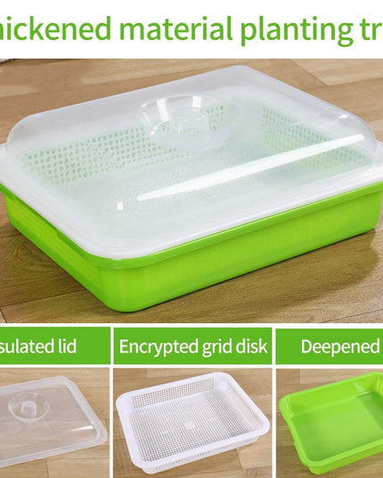 Hydroponic Bean Sprout Germination Tray with Lid - Plastic Seedling Pot