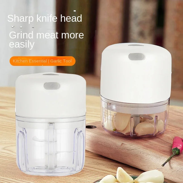 Portable Electric Garlic Chopper - 100 ml Grinder for Veggies