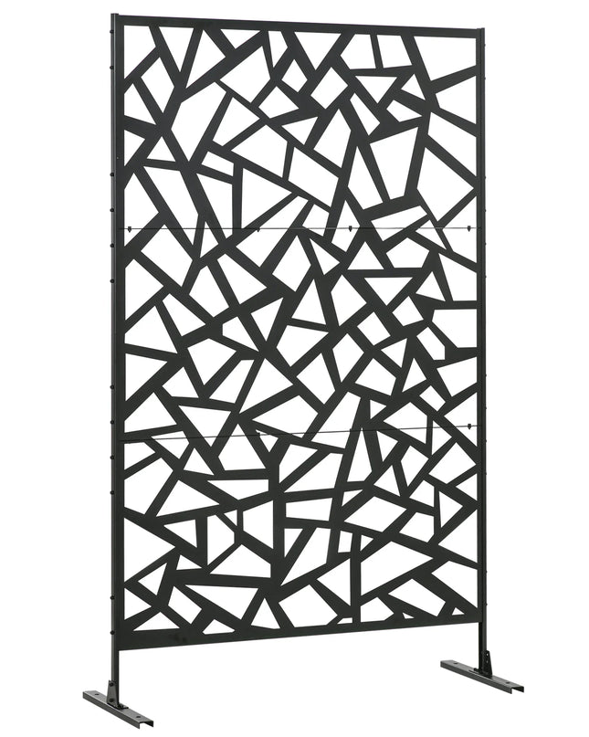 Outsunny 6.5FT Freestanding Outdoor Privacy Screen - Metal Divider