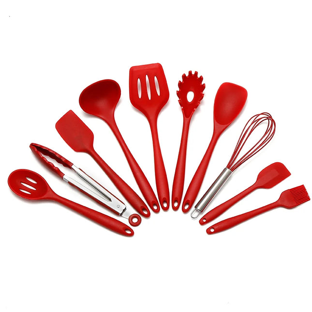 Eco-Friendly Silicone Kitchen Utensils - Versatile 10-Piece Set