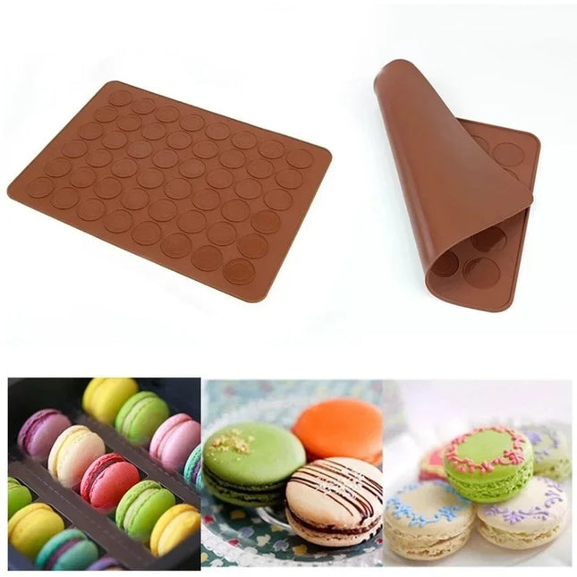 30 Holes Macaron Baking Mat, Non-Stick Silicone