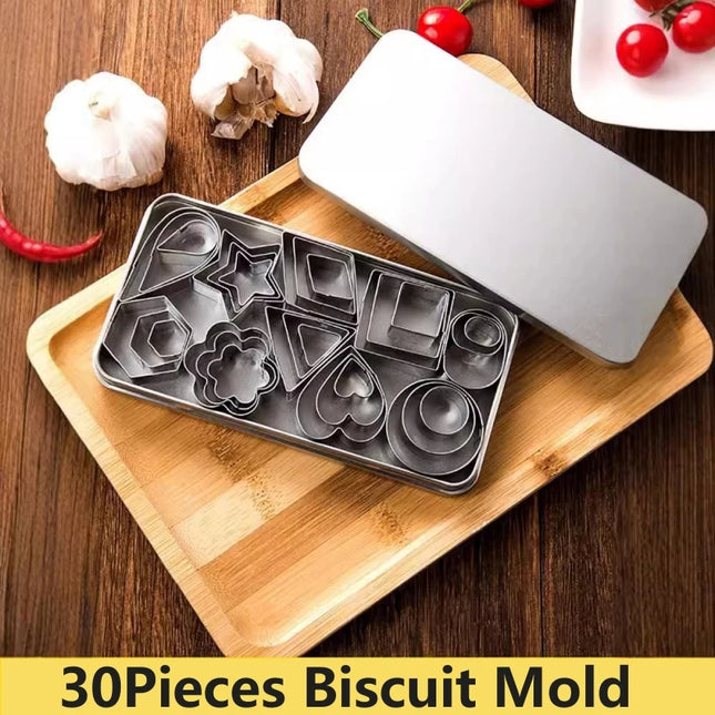 30Pieces Biscuit Mold Stainless Steel 
Mini Cookie Cutter