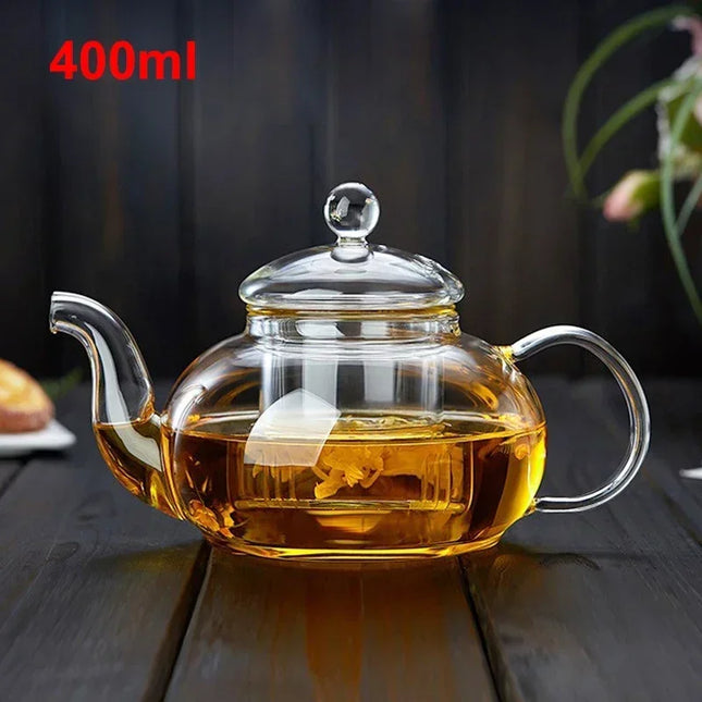 400ml/1000ml Glass Teapot Filterable Heat-resistant