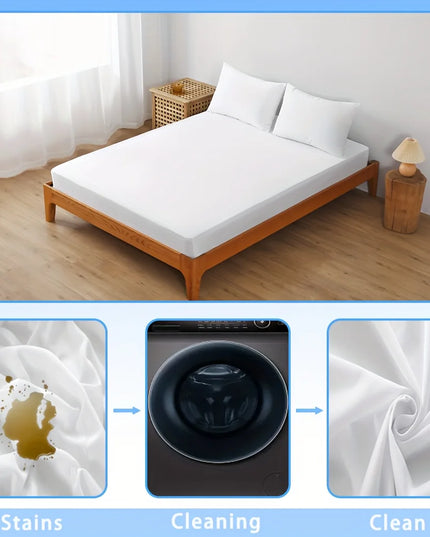 Anqianny Waterproof Fitted Sheet - Soft Stretch Jersey for 160x200cm