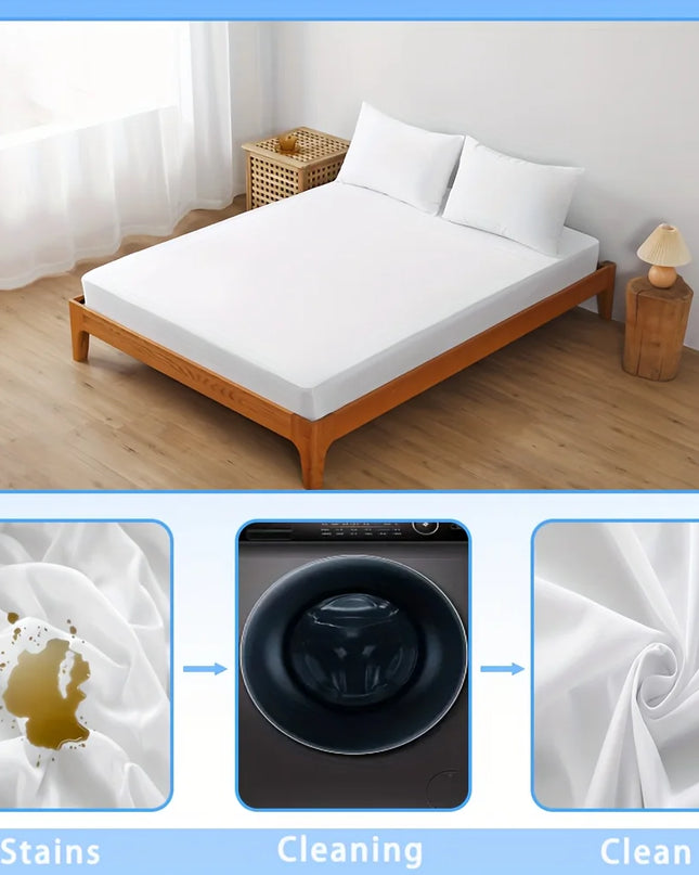 Anqianny Waterproof Fitted Sheet - Soft Stretch Jersey for 160x200cm