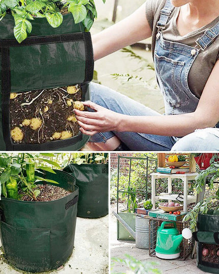1PC Potato Grow Bag PE Vegetable Onion Planting Bag with Handle Thickened Garden Carrot Taro Peanut Growing Bag Waterproof