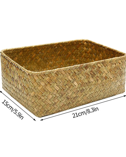 Handmade Woven Storage Basket - Eco-Friendly Picnic & Sundries Organizer