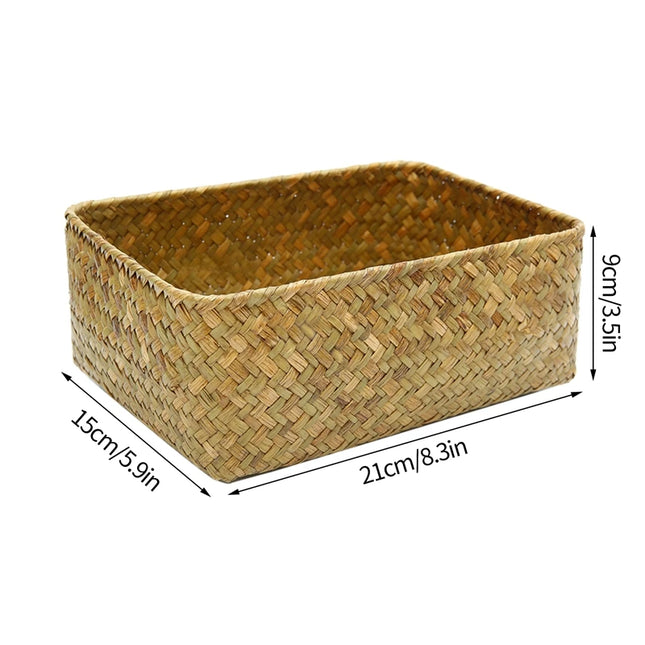 Handmade Woven Storage Basket - Eco-Friendly Picnic & Sundries Organizer