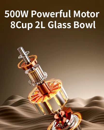 GUOHE 350W Food Processor - Stainless Steel Bowl, 3 Speed Modes