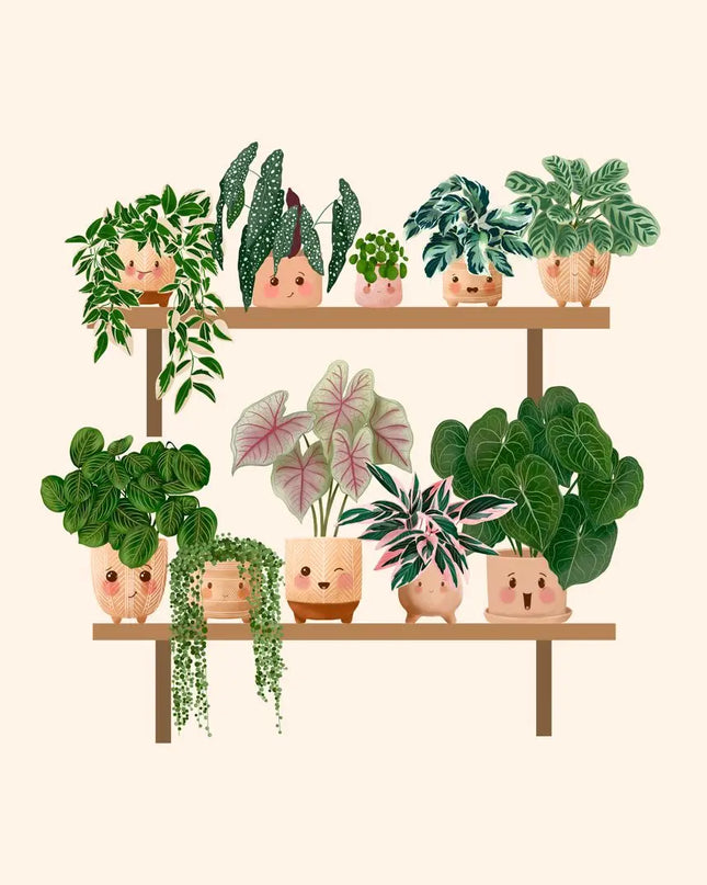 Cute Botanical Plant Club Canvas Poster - Modern Wall Art for Home Decor