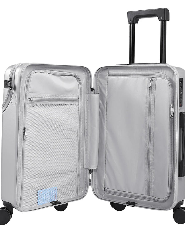 Modishion 20 Inch Carry-On Luggage - TSA Lock, USB Charging Port