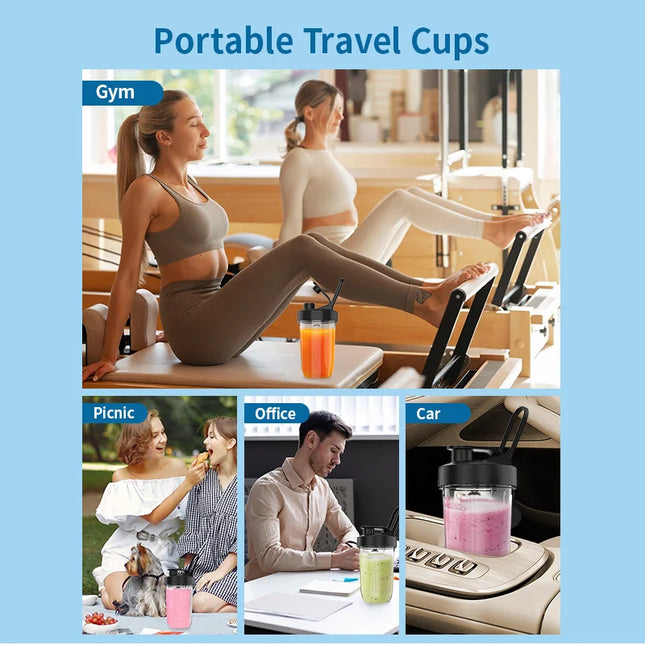 Portable 450W Personal Blender - Easy Cleaning for Smoothies & Shakes