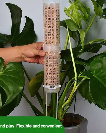 Stackable Plastic Plant Support Stakes - Self-Watering Moss Pole Trellis