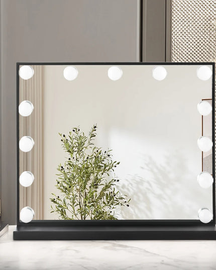 Modishion Rectangular LED Makeup Mirror - Adjustable Brightness & Colors