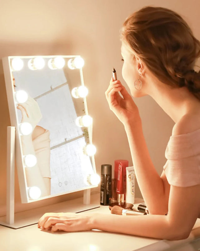 Modishion LED Makeup Mirror - Adjustable Color & Brightness for Flawless Makeup