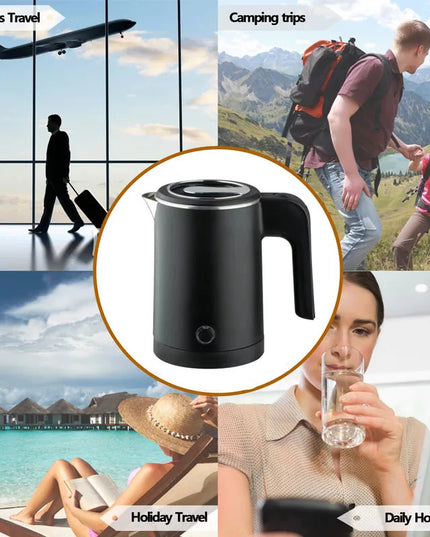 OEING Portable Electric Travel Teapot - Stainless Steel Coffee Maker