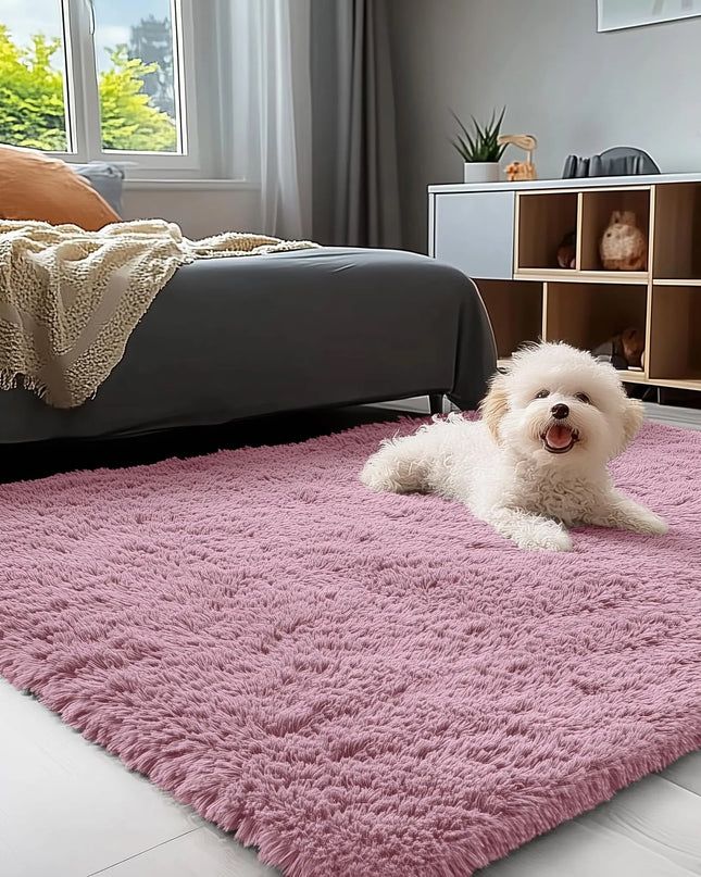 Olanly Large Fluffy Shaggy Area Rug - Soft Plush Indoor Carpet