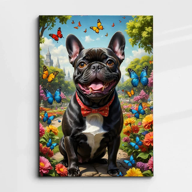 Abstract French Bulldog Canvas Wall Art - Perfect for Dog Lovers Decor