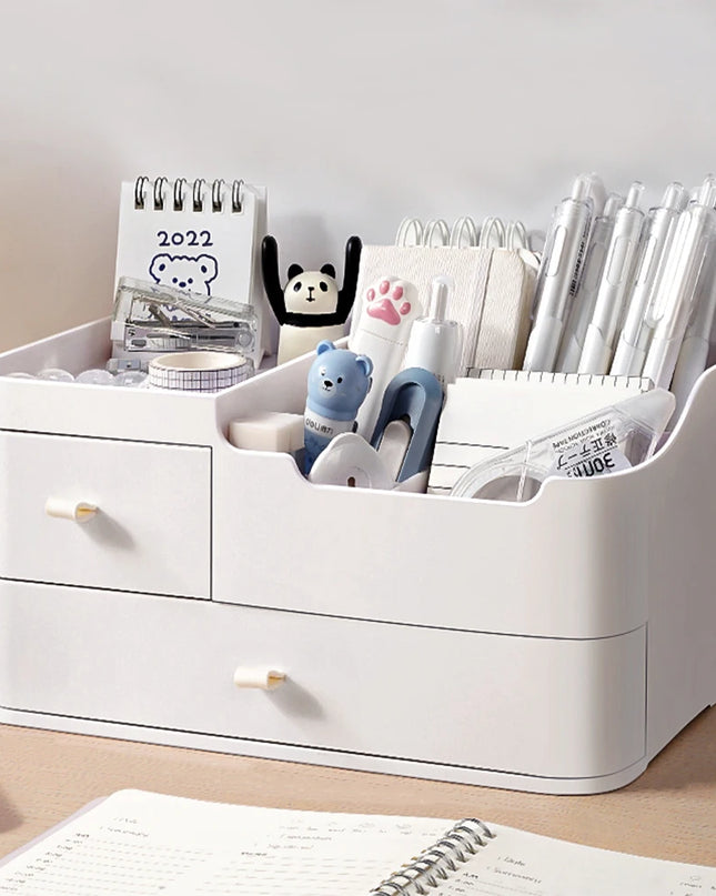 Voltsify Makeup Organiser with Drawers - Stylish Desktop Storage Box