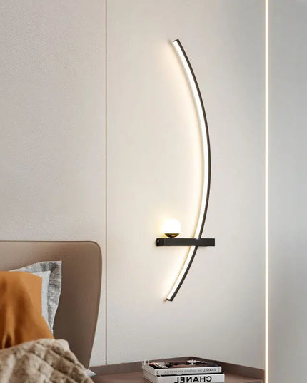 Modern Black Gold Wall Lamp - Minimalist Luxury Lighting for Living Room