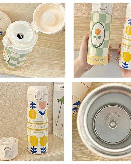500ml Stainless Steel Thermal Bouncing Cover Bottle