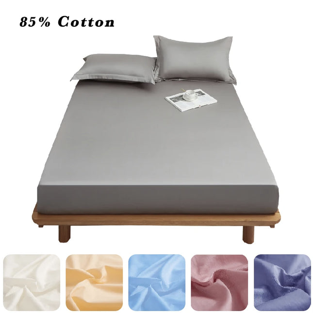 Luxury 85% Cotton Fitted Bed Sheet - Soft, Skin-Friendly Cover