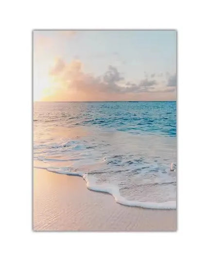 Seascape Blue Canvas Print - Modern Beach Landscape Wall Art Decor
