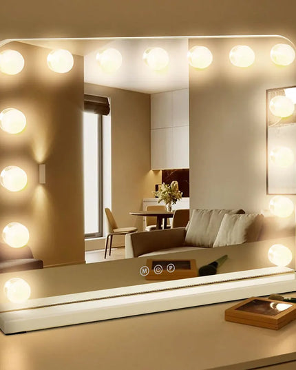 Modishion HD LED Makeup Mirror - 15 Bulbs, 3 Dimming Modes