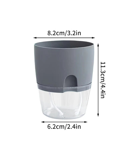 Self Watering Flower Pot Plastic Hydroponics Plants Pot Transparent Double Layer Cotton Rope Watering Succulent Potted Planters
