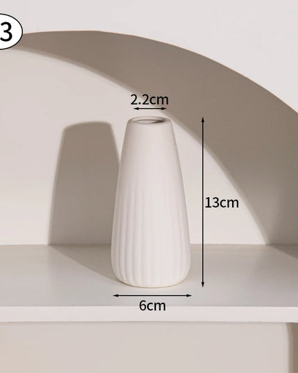 White Ceramic Nordic Vases - Elegant Decorative Flower Arrangements