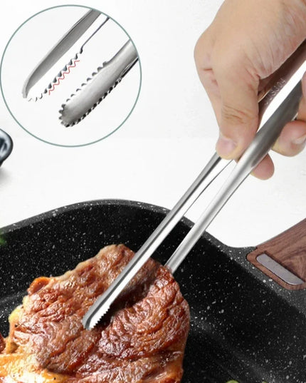2Pcs Kitchen Tongs Stainless Steel Barbecue Tongs