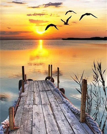 Sunset Beach Seascape Canvas Print - Nordic Landscape Wall Art Decor