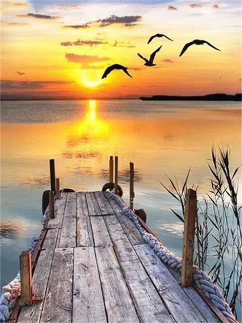 Sunset Beach Seascape Canvas Print - Nordic Landscape Wall Art Decor