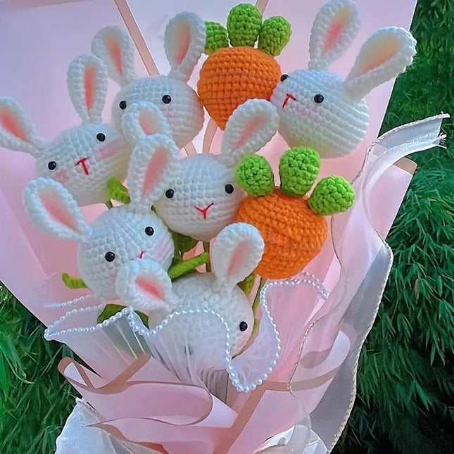 Hand-Knitted Crochet Flower Bouquet - Perfect Gift for Weddings & Graduations
