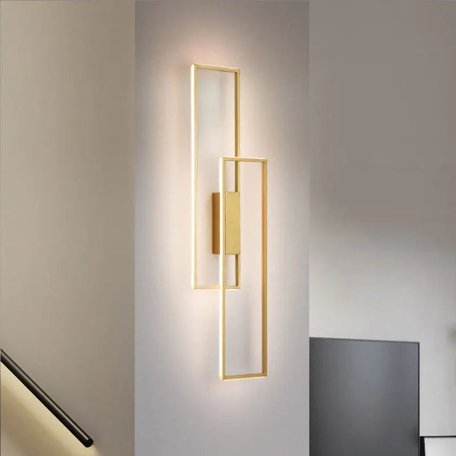 Modern LED Wall Lamp - Black or Gold, Dimmable for Living Room