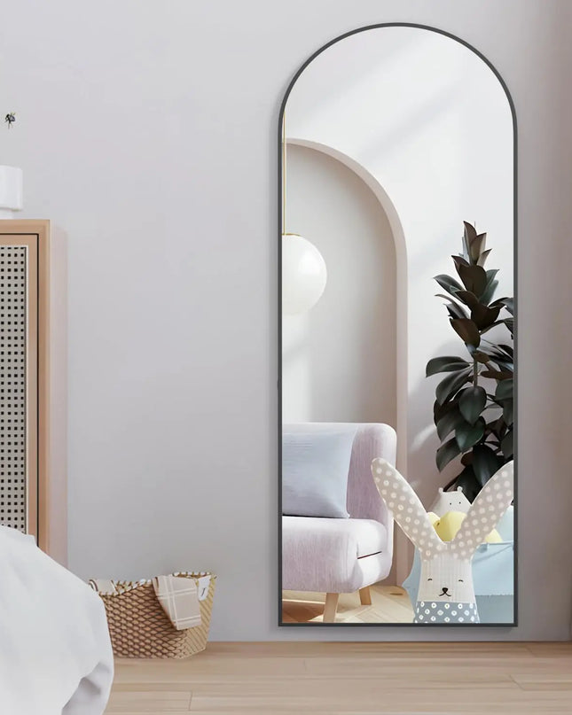 CASSILANDO 64" Arched Full Length Mirror - Stylish Gold Metal Frame