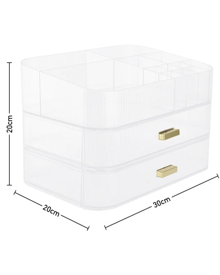 Modishion Large Capacity Makeup Organizer - 2 Drawers, Stylish Design