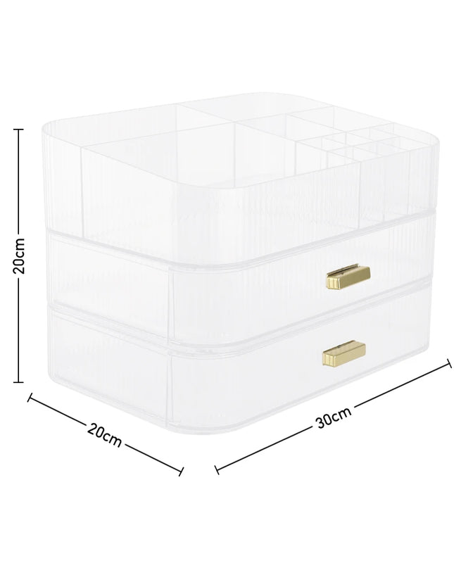Modishion Large Capacity Makeup Organizer - 2 Drawers, Stylish Design