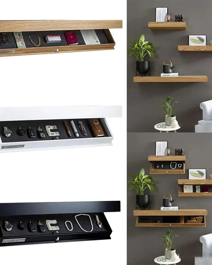 Large Wooden Wall Hanging Storage Box - Hidden Safe for Jewelry and Sundries