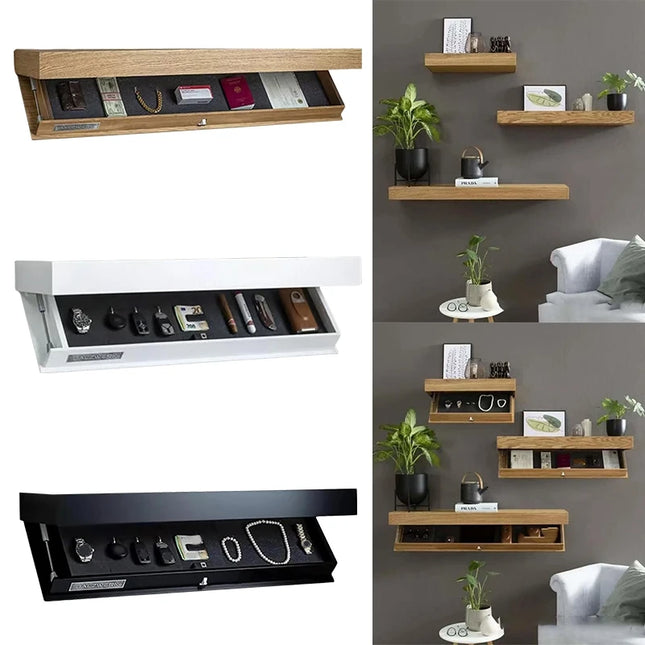 Large Wooden Wall Hanging Storage Box - Hidden Safe for Jewelry and Sundries